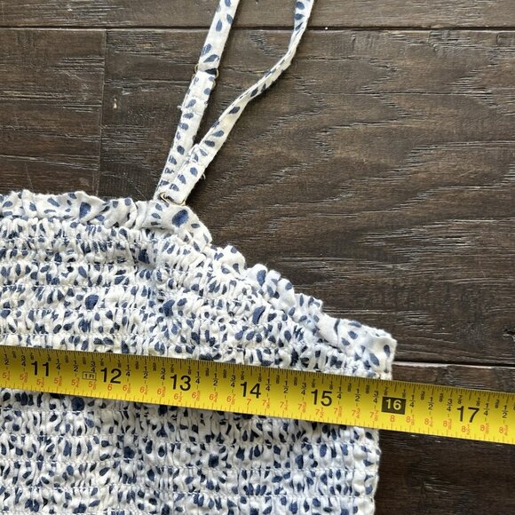 Roller Rabbit Women’s Naolin Fish Border Briar Dress Large Smocked Blue White - Picture 9 of 10